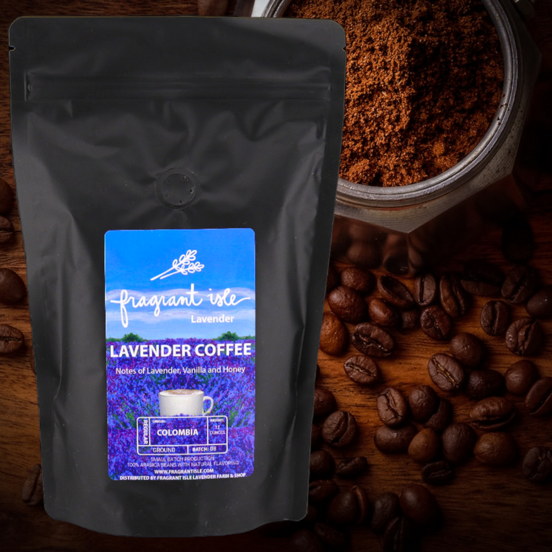 coffee grounds lavender plants Lavender Ground Coffee 12 Oz – Fragrant Isle Lavender Farm & Shop