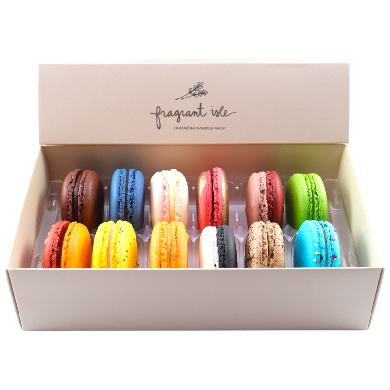 Macaron Gift Box – Fragrant Isle Lavender Farm & Shop Macaron Gift Box – Fragrant Isle Lavender Farm & Shop