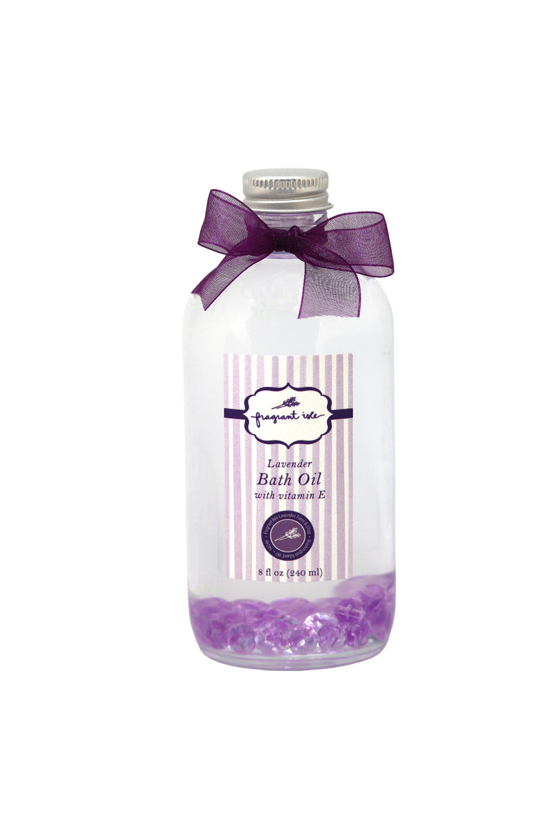 Lavender Bath Oil w/ Crystal - 8 oz